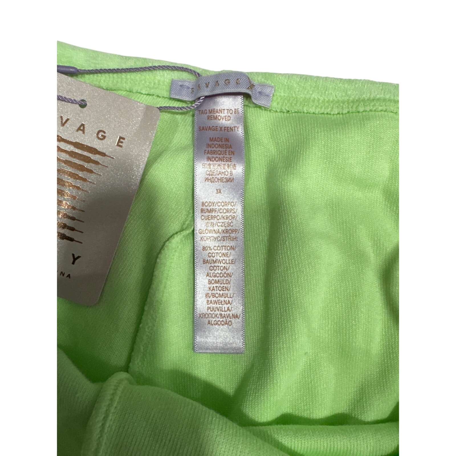 Savage X Fenty Mint Green Curvy Terry Side Tie Intimate Playwear - Size: 2x — image 4 of 7